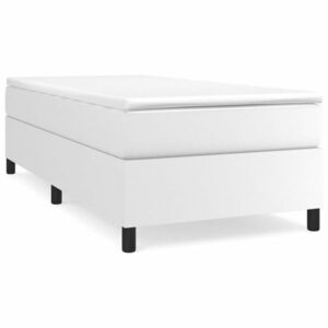 vidaXL fehér műbőr rugós ágy matraccal 90 x 200 cm kép