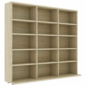 vidaXL sonoma tölgy szerelt fa CD-tartó szekrény 102x23x89, 5 cm kép