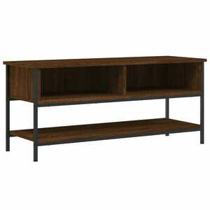 Barna tölgy színű szerelt fa tv-szekrény 100 x 35 x 45 cm kép