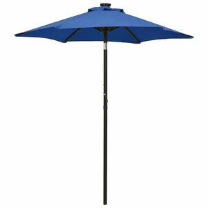 vidaXL azúrkék alumínium napernyő LED-világítással 200 x 211 cm kép