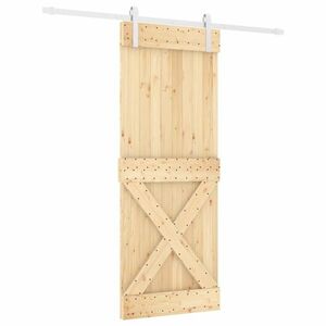 vidaXL tömör fenyőfa tolóajtó fémszerelék szettel 80 x 210 cm kép
