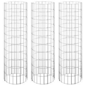 vidaXL 3 db kör alakú horganyzott acél gabion magaságyás Ø30 x 100 cm kép