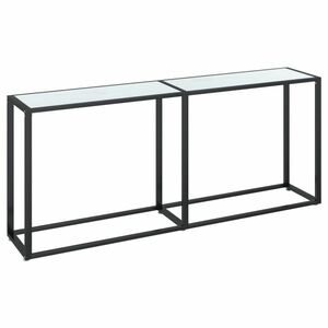 vidaXL fehér márvány edzett üveg tálalóasztal 180 x 35 x 75, 5 cm kép