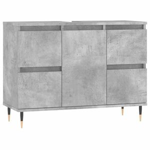 Betonszürke szerelt fa fürdőszobaszekrény 80 x 33 x 60 cm kép