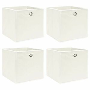 vidaXL 4 db fehér szövet tárolódoboz 32 x 32 x 32 cm kép