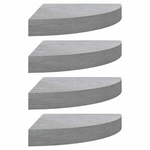 vidaXL 4 db betonszürke MDF fali sarokpolc 25 x 25 x 3, 8 cm kép