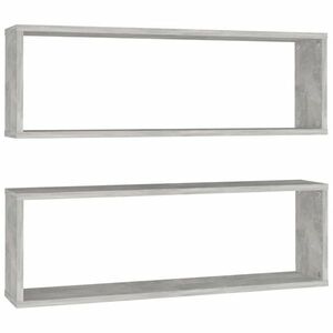 vidaXL 2 db betonszürke szerelt fa fali kockapolc 80 x 15 x 26, 5 cm kép