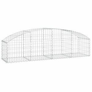 vidaXL íves horganyzott vas gabion kosár 200x50x40/60 cm kép