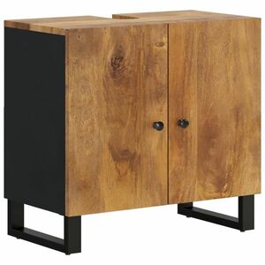 vidaXL tömör mangó- és szerelt fa mosdószekrény 62 x 33 x 58 cm kép