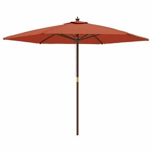 vidaXL terrakotta színű kerti napernyő fa rúddal 299 x 240 cm kép