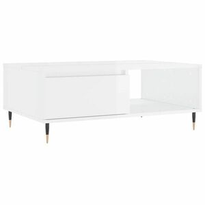 Fehér szerelt fa dohányzóasztal 90 x 60 x 35 cm kép