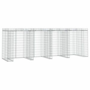 vidaXL horganyzott vas gabionkosár szemeteskukához 350 x 91 x 120 cm kép