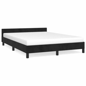 vidaXL fekete bársony ágykeret matrac nélkül 140x200 cm kép