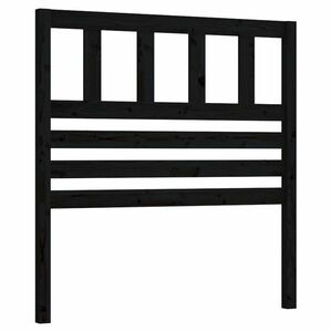 vidaXL fekete tömör fenyőfa ágyfejtámla 106 x 4 x 100 cm kép