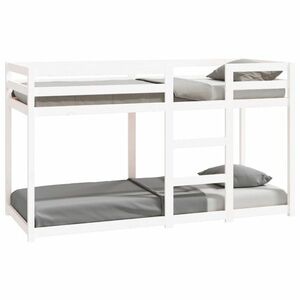 Fehér tömör fenyőfa emeletes ágy 75x190 cm kép