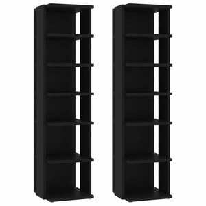 vidaXL 2 db fekete cipősszekrény 27, 5 x 27 x 102 cm kép