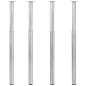 vidaXL 4 db szálcsiszolt nikkel teleszkópos asztalláb 710 mm - 1100 mm kép