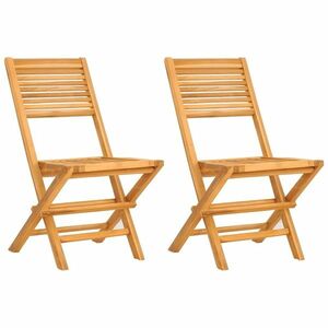 vidaXL 2 db tömör tíkfa összecsukható kerti szék 47 x 62 x 90 cm kép