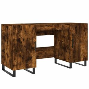 vidaXL füstös tölgy színű szerelt fa íróasztal 140x50x75 cm kép