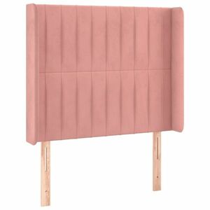 vidaXL rózsaszín bársony fejtámla szárnyakkal 93x23x118/128 cm kép