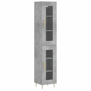 vidaXL betonszürke szerelt fa magasszekrény 34, 5x34x180 cm kép