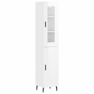 vidaXL magasfényű fehér szerelt fa magasszekrény 34, 5 x 34 x 180 cm kép