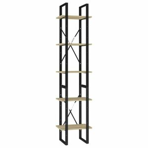 vidaXL 5 szintes sonoma tölgy szerelt fa könyvszekrény 40x30x175 cm kép