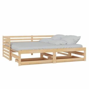 vidaXL tömör fenyőfa kihúzható kanapéágy 2 x (90 x 200) cm kép