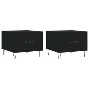 vidaXL 2 db fekete szerelt fa dohányzóasztal 50 x 50 x 40 cm kép