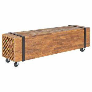 vidaXL tömör tíkfa TV-állvány 110 x 30 x 32, 5 cm kép