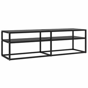 vidaXL fekete edzett üveg TV-szekrény 140 x 40 x 40, 5 cm kép