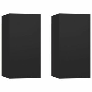 vidaXL 2 db fekete szerelt fa TV-szekrény 30, 5 x 30 x 60 cm kép