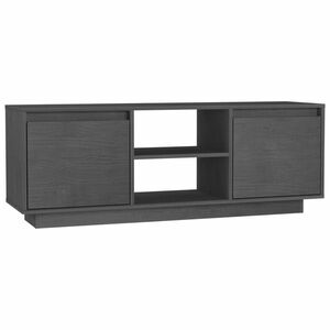 vidaXL szürke tömör fenyőfa TV-szekrény 110 x 30 x 40 cm kép