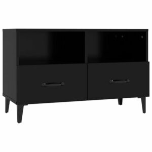 vidaXL fekete szerelt fa TV-szekrény 80 x 36 x 50 cm kép