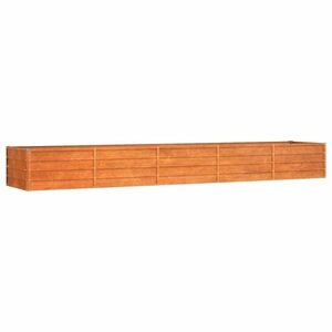 vidaXL rozsda színű corten acél kerti magaságyás 400 x 80 x 45 cm kép