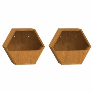vidaXL 2 db rozsda színű corten acél fali növénytartó 30 x 10 x 25 cm kép
