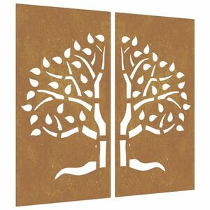 vidaXL 2 db famintás corten acél kerti faldísz 105 x 55 cm kép