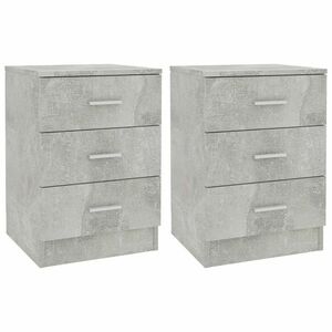 vidaXL 2 db betonszürke szerelt fa éjjeliszekrény 38 x 35 x 56 cm kép