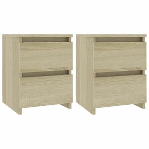 vidaXL 2 db sonoma tölgy színű szerelt fa éjjeliszekrény 30x30x40 cm kép