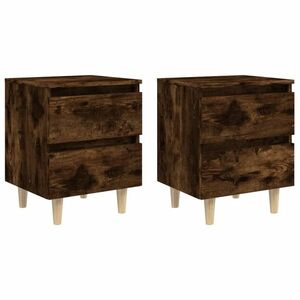 vidaXL 2 db füstös tölgy színű éjjeliszekrény falábakkal 40x35x50 cm kép
