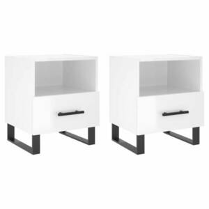 vidaXL 2 db magasfényű fehér szerelt fa éjjeliszekrény 40x35x47, 5 cm kép