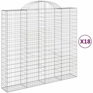 vidaXL 18 db íves horganyzott vas gabion kosár 200x50x180/200 cm kép