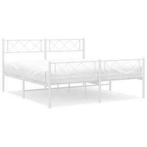 vidaXL fehér fém ágykeret fej- és lábtámlával 120x200 cm kép