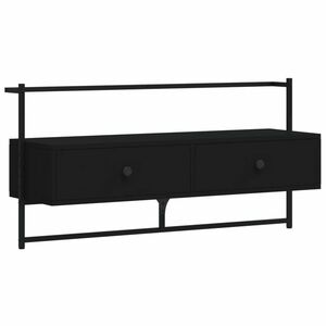 vidaXL fekete szerelt fa fali TV szekrény 100, 5 x 30 x 51 cm kép