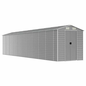 vidaXL világosszürke horganyzott acél kerti fészer 191 x 895 x 198 cm kép