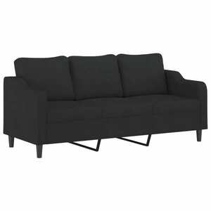 3 személyes fekete szövetkanapé 180 cm kép
