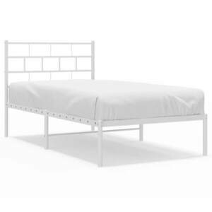 vidaXL fehér fém ágykeret fejtámlával 107x203 cm kép