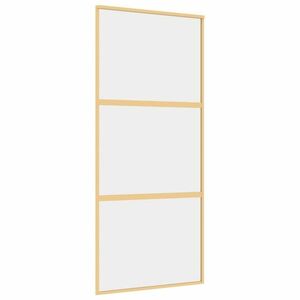 vidaXL aranyszínű átlátszó ESG üveg és alumínium tolóajtó 90 x 205 cm kép