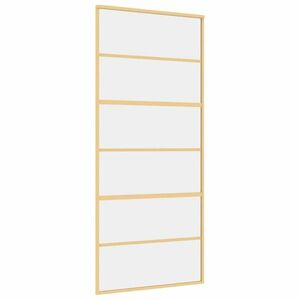 vidaXL aranyszínű átlátszó ESG üveg és alumínium tolóajtó 90 x 205 cm kép