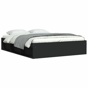 vidaXL fekete ágykeret 140 x 190 cm kép